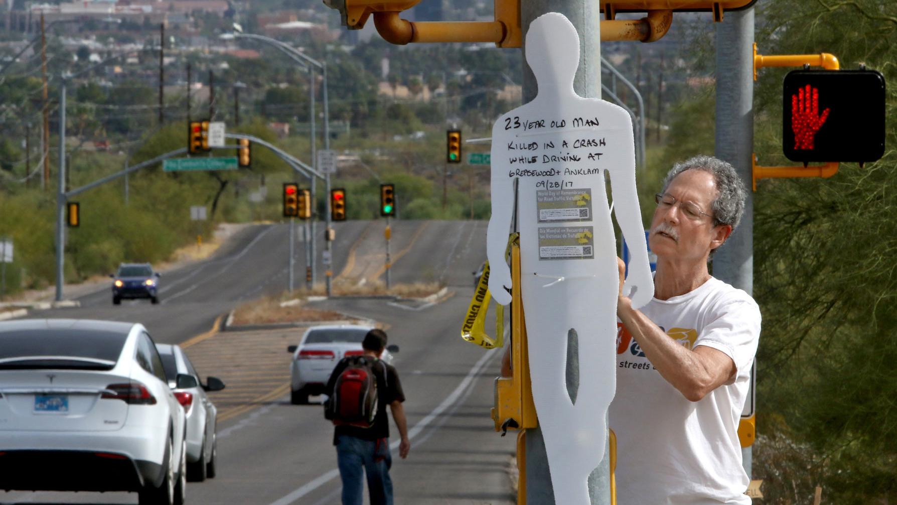 Photos: In Tucson, "silhouettes" mark 53 places where pedestrians have been killed